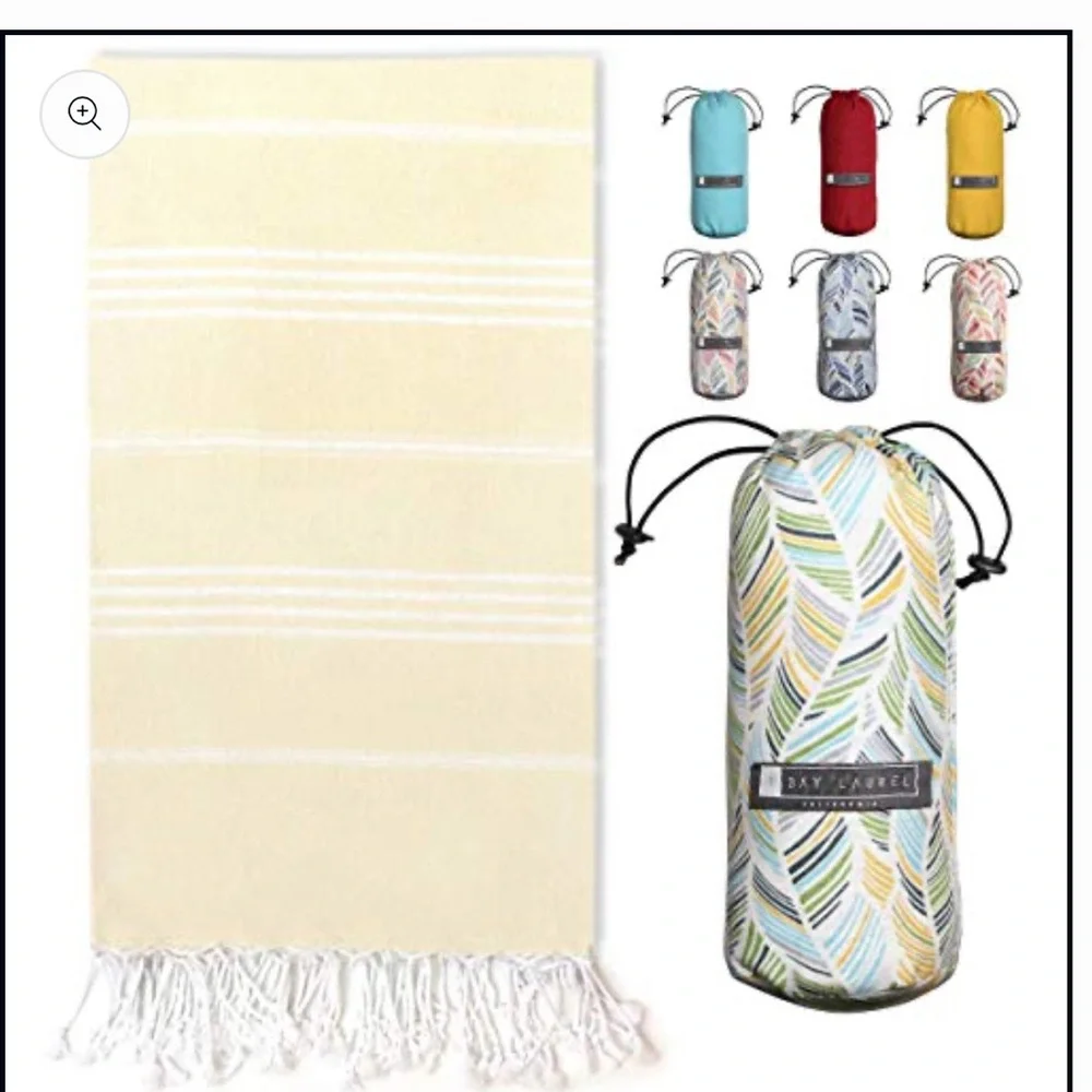 NWT BAY LAUREL Turkish Beach Towel with Travel Bag 71